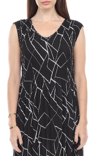 Sleeveless High Low Crinkle Dress - DR1036